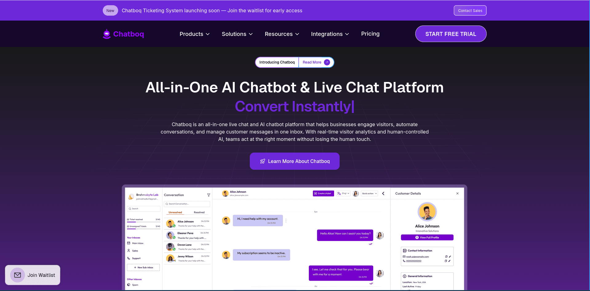 Chatboq (SaaS Platform)